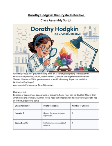 Dorothy Hodgkin: The Crystal Detective - Class Assembly Script ...