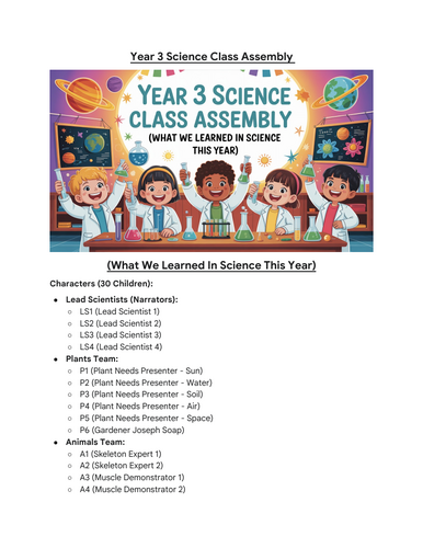 Year 3 Science Class Assembly - (What We Learned In Science This Year ...
