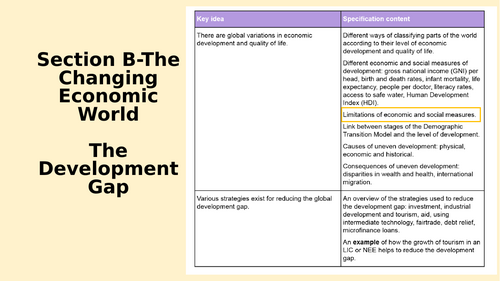 KS4 Development Gap: Limitations of economic and social measures