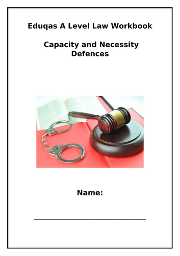 Eduqas law Criminal Defences Workbook