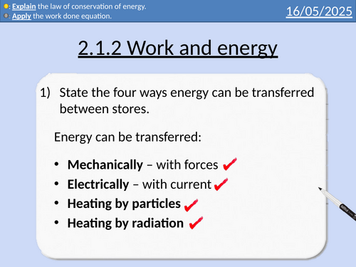 OCR AAQ in Applied Science: P2.1.2 Work and energy