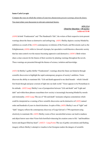 Edexcel A Level English Literature Essays | Teaching Resources