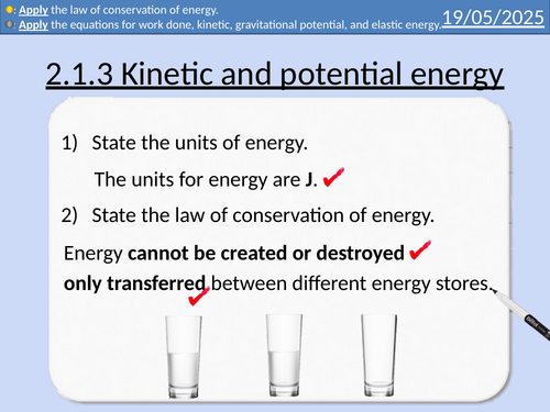 OCR AAQ in Applied Science: P2.1.3 Kinetic and potential energy