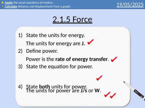 OCR AAQ in Applied Science: P2.1.5 Force