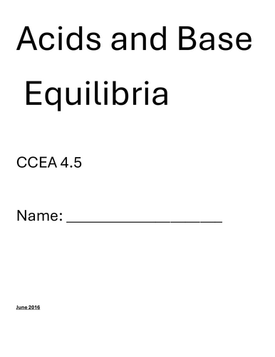 CCEA A2 4.5 Acid Equilibria Q's
