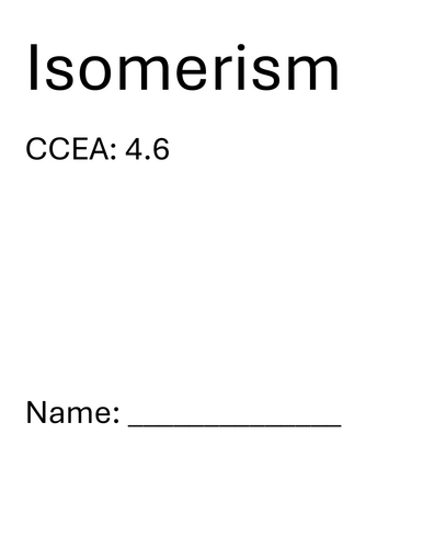 CCEA A2 Chemistry 4.6 Isomerism Q's