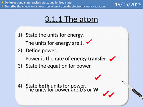 OCR AAQ in Applied Science: P3.1.1 The atom