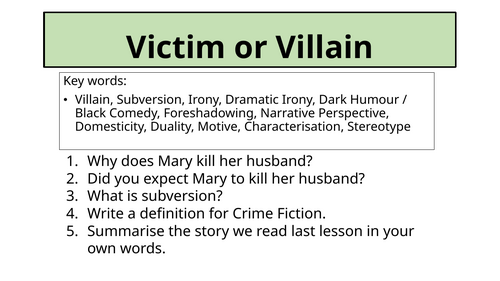 Lamb To The Slaughter - Victim or Villain?