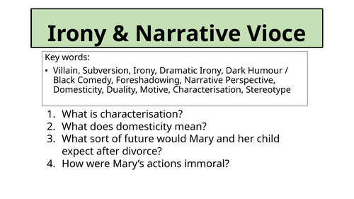 Lamb To The Slaughter - Irony & Narrative Voice