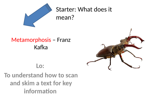 AQA English Language Paper 1 - The Metamorphosis By Franz Kafka