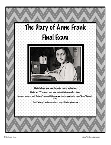 The Diary of Anne Frank Exam Test