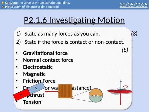 OCR AAQ in Applied Science: P2.1.6 Investigating motion