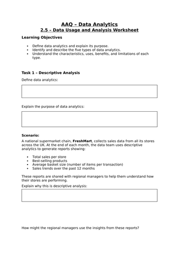 AAQ - OCR -F200 - 2.5 - Data Usage and Analytics- Complete Lesson
