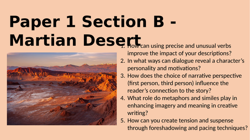 AQA English Language Paper 1 Section B - Mars Desert