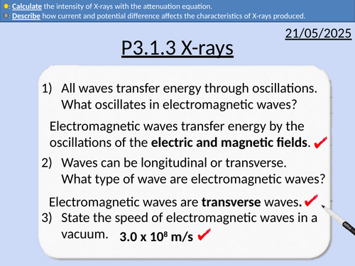 OCR AAQ in Applied Science: P3.1.3 X-rays