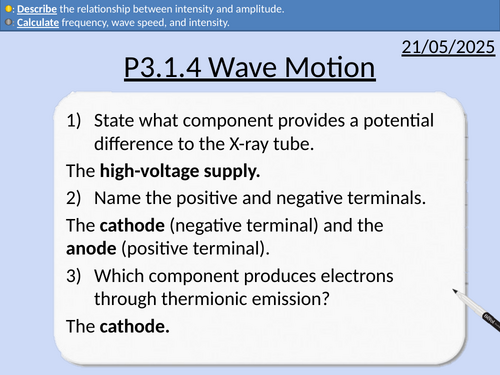 OCR AAQ in Applied Science: P3.1.4 Wave Motion