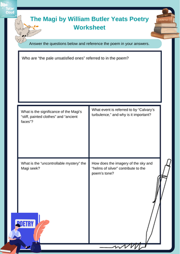 The Magi by William Butler Yeats Poetry Worksheet