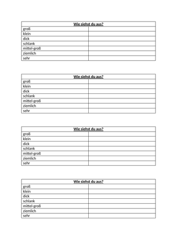 German - descriptions of appearances and personalities | Teaching Resources