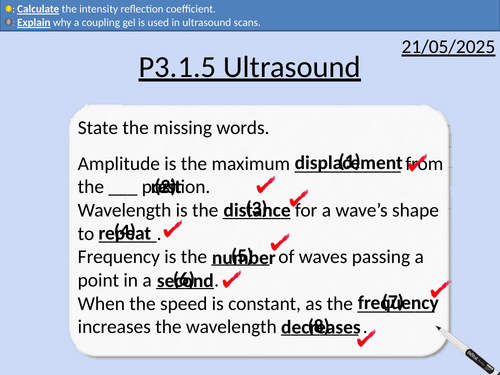 OCR AAQ in Applied Science: P3.1.5 Ultrasound