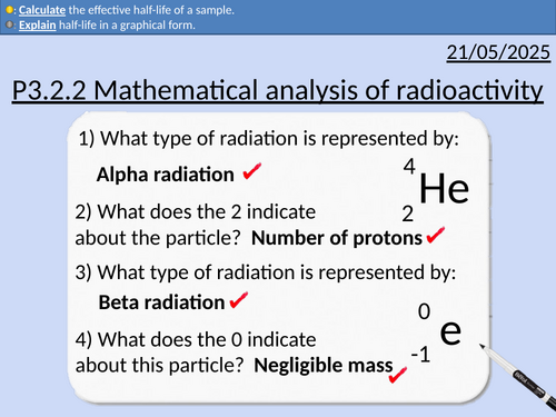 OCR AAQ in Applied Science: P3.2.2 Mathematical analysis of radioactivity