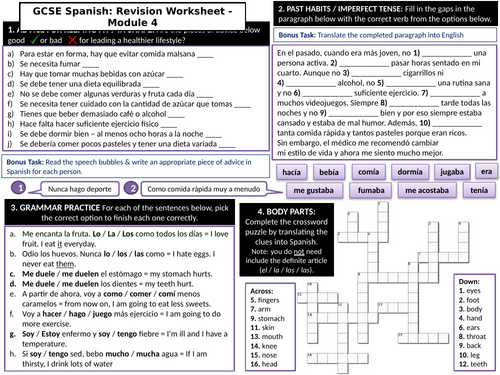 New GCSE Spanish (2026)Revision Worksheet - Module 4 - Mi estilo de ...