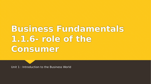 New Business WJEC GCSE Unit 1.1 Business Fundamentals | Teaching Resources