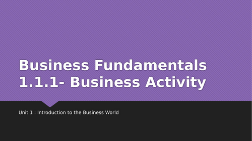 New Business WJEC GCSE Unit 1.1 Business Fundamentals | Teaching Resources