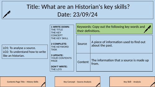 Key Skills of an Historian Lesson