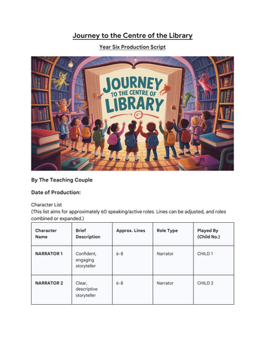 Journey to the Centre of the Library - Year Six Production Script ...