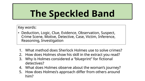 Crime Fiction - The Speckled Band
