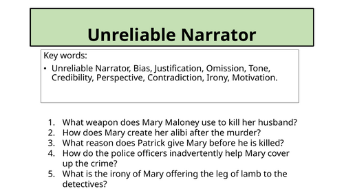 Crime Fiction - Unreliable Narrator (The Cask of Amontillado)