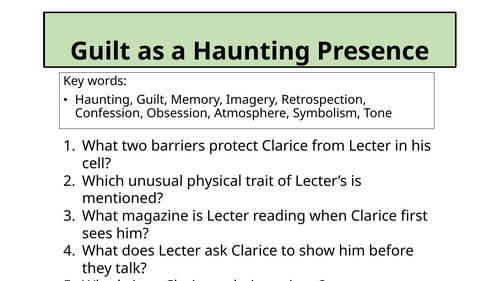 Crime Fiction - Guilt as a Haunting Presence (Secret History)