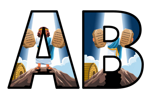 Moses Ten 10 Commandments Passover Lettering Set Display Title Letters ...