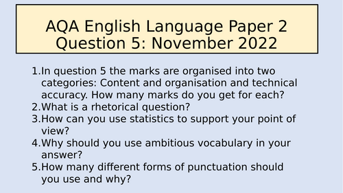 Language Paper 2 Question 5 - November 2022