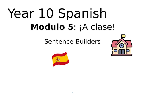 Spanish GCSE 2024 Edexcel Mod 5+6 Sentence Builder BOOKLET | Teaching ...