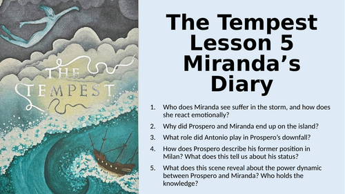 The Tempest - Creative Writing - Miranda's Diary
