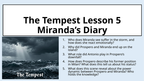 The Tempest - Creative Writing - Miranda's Diary