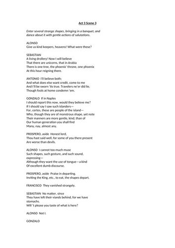 The Tempest - Act 3 Scene 3 - Comedy