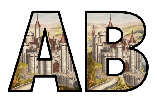 Castle Drawbridge History Time Lettering Set Display Title Letters ...