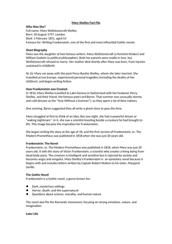 Frankenstein (Play) - Introduction & Context