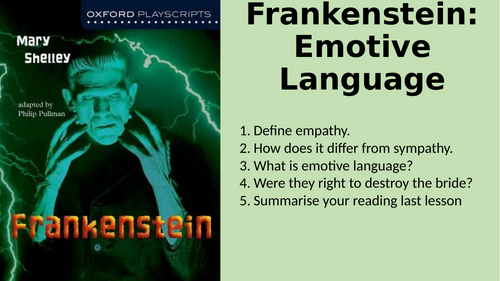 Frankenstein (Play) - Emotive Language and Monologue