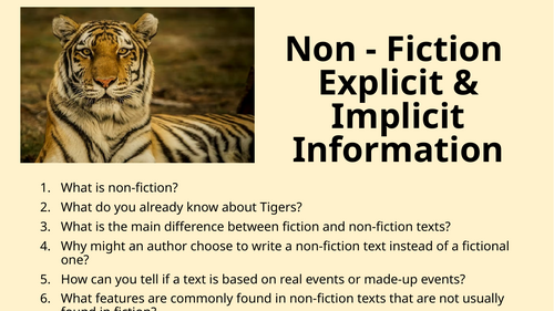 Non-Fiction - Explicit & Implicit Information