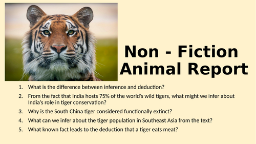 Non-Fiction - Creative Writing, Animal Report