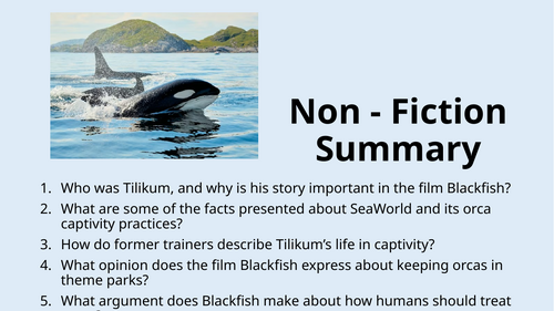 Non-Fiction - Writing A Summary