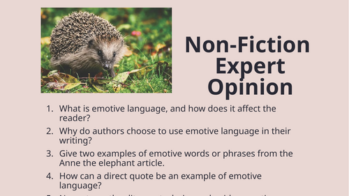 Non-Fiction - Expert Opinion