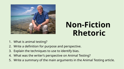 Non-Fiction - Rhetoric In Speech (David Attenborough's COP26 Speech)