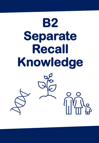 AQA B2 Biology  (Separate) 100 Multiple Choice Questions with answers