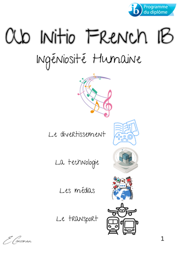 IB Ab Initio French Human Ingenuity Booklet