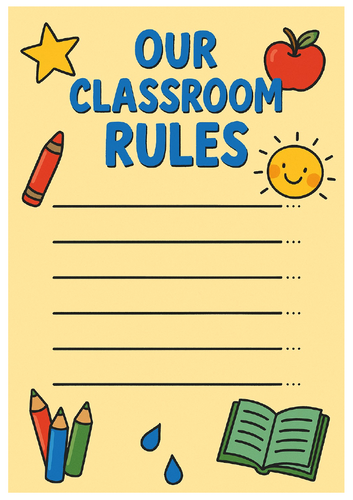 Editable Classroom Rules Poster Template – First Week Activity (KS1 & KS2)