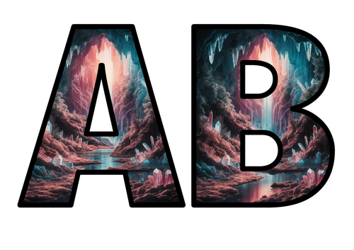 Crystal Caverns Caves Cavernous Geography Lettering Set Display Title ...